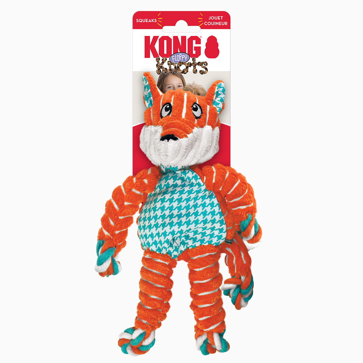 KONG Glju04083 Kong Floppy Knots Fox