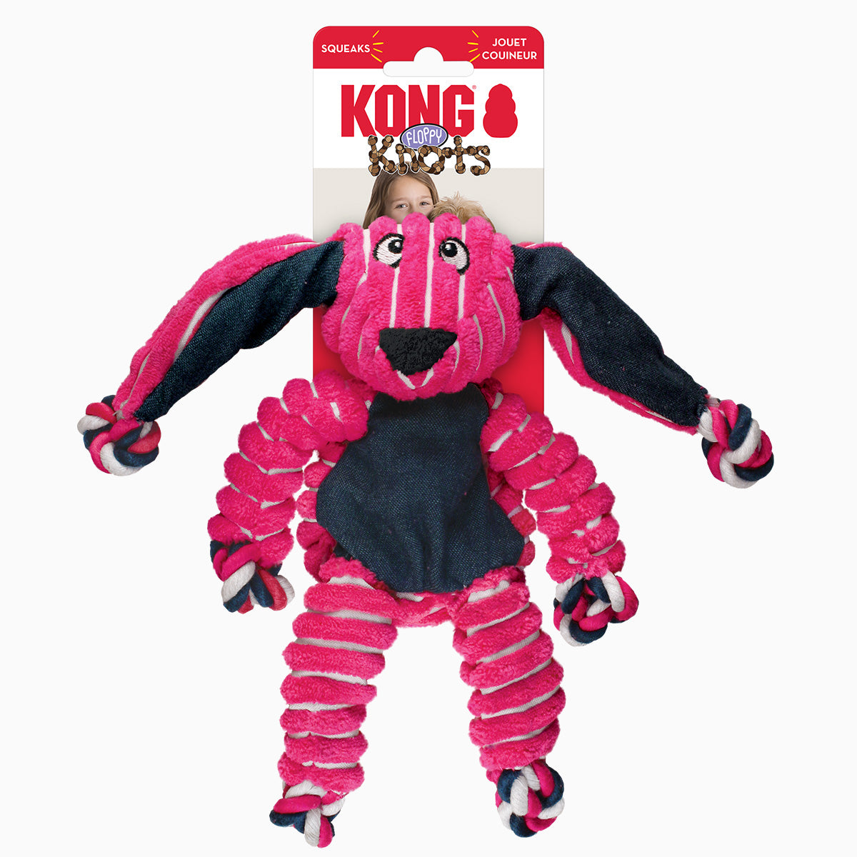 KONG Glju04084 Kong Floppy Knots Bunny