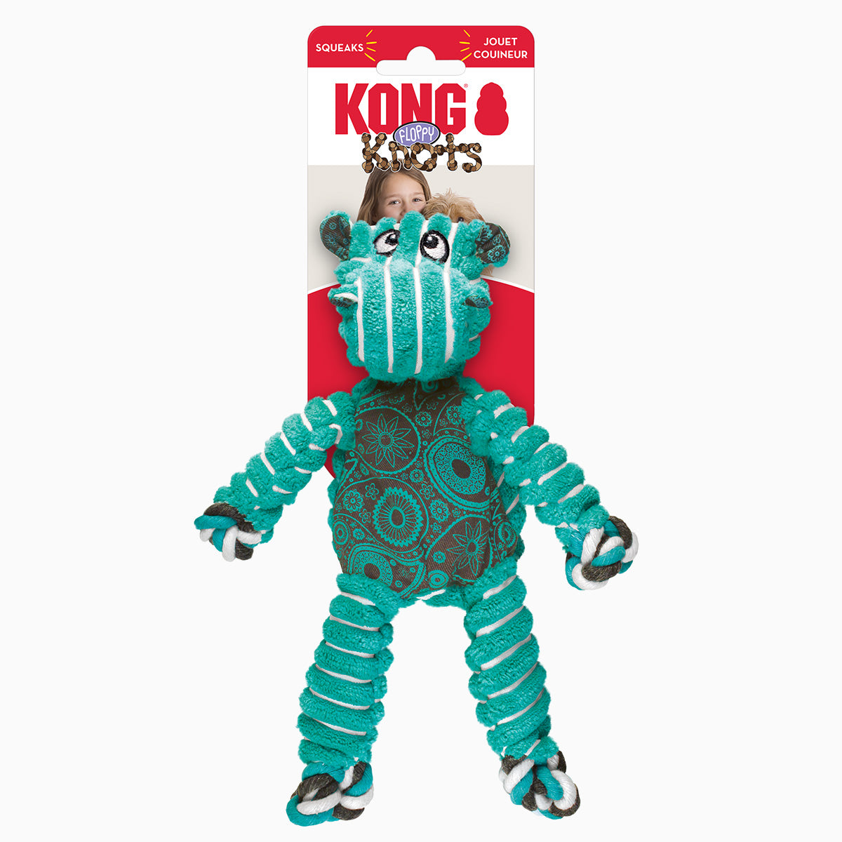 KONG Glju04082 Kong Floppy Knots Hippo
