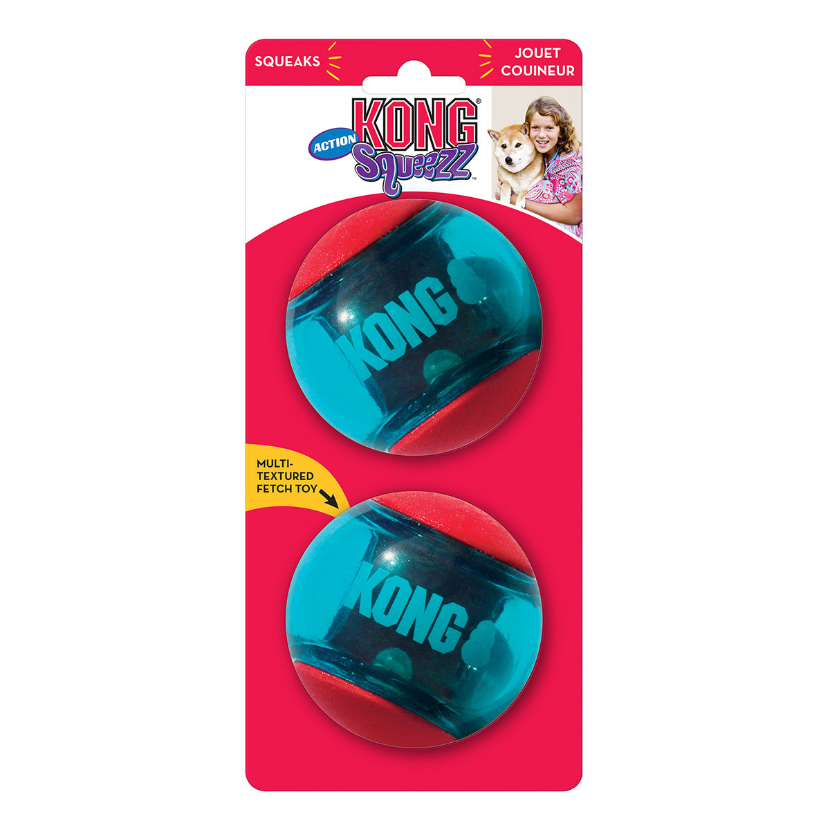 KONG Glju04170 Kong Squeezz Action Ball Red L