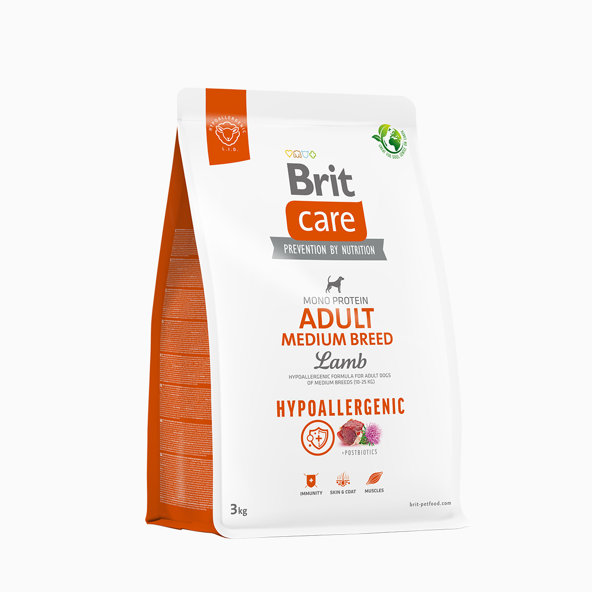 Brit Care Hypoallergenic Adult Medium Breed – Lamb & Rice – 3 kg