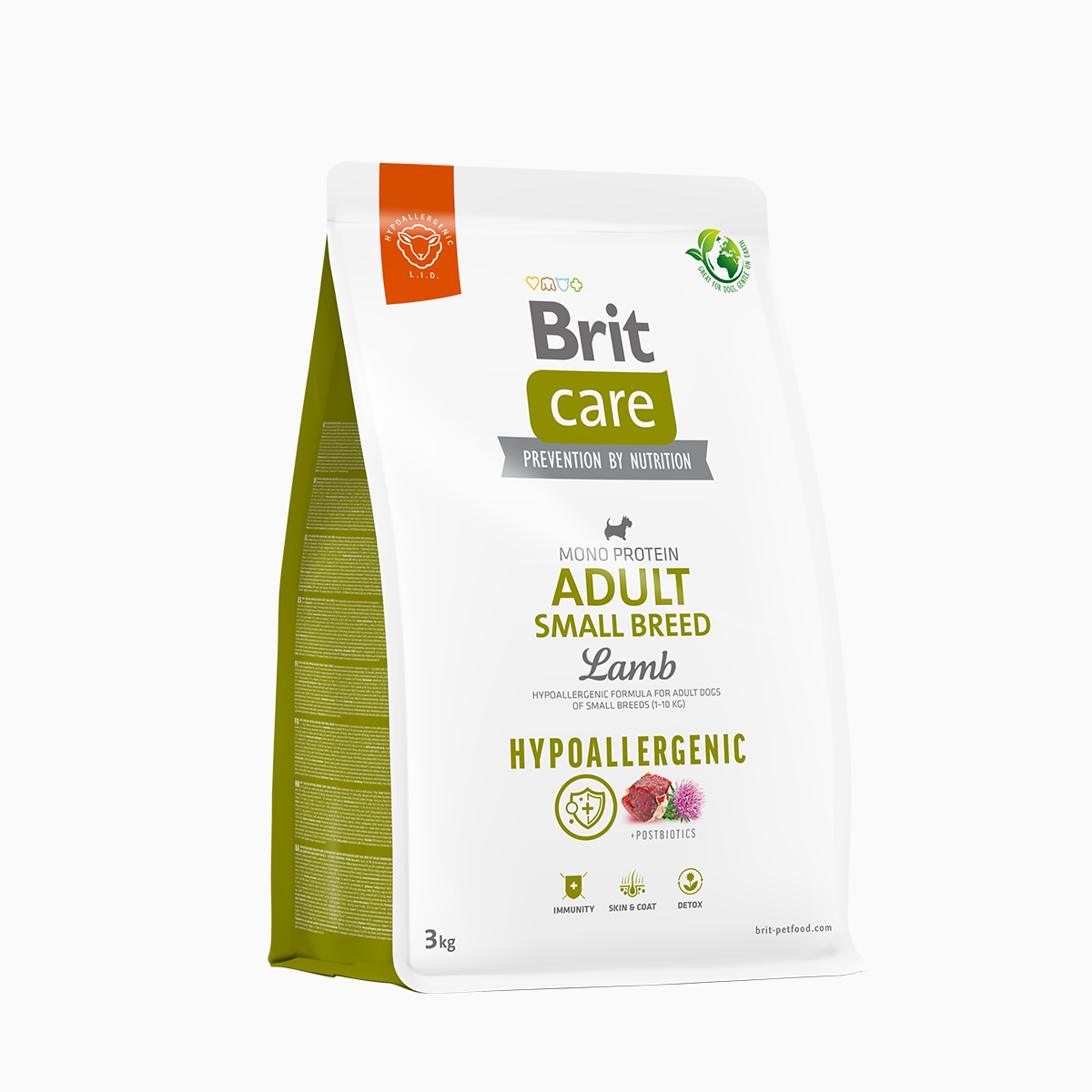Brit Care Hypoallergenic Adult Small Breed – Mono Protein Lamb & Rice – 3 kg