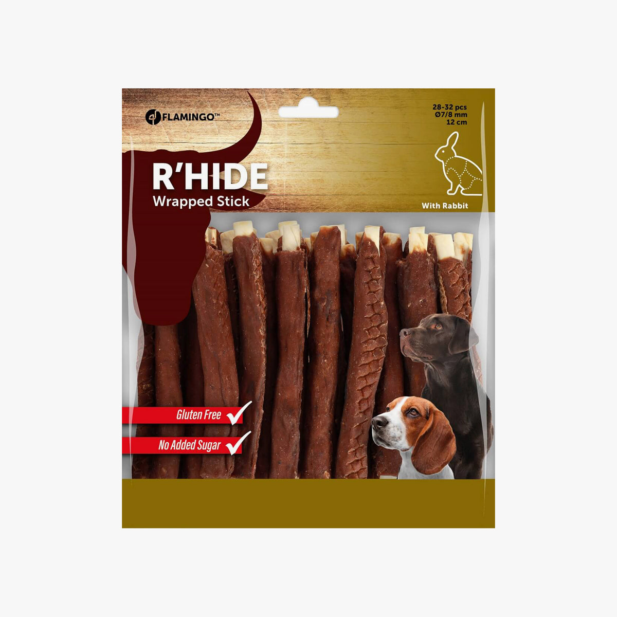 R'Hide Rabbit Wrapped Sticks 7/8Mm 12Cm 28-32Pcs 350Gr