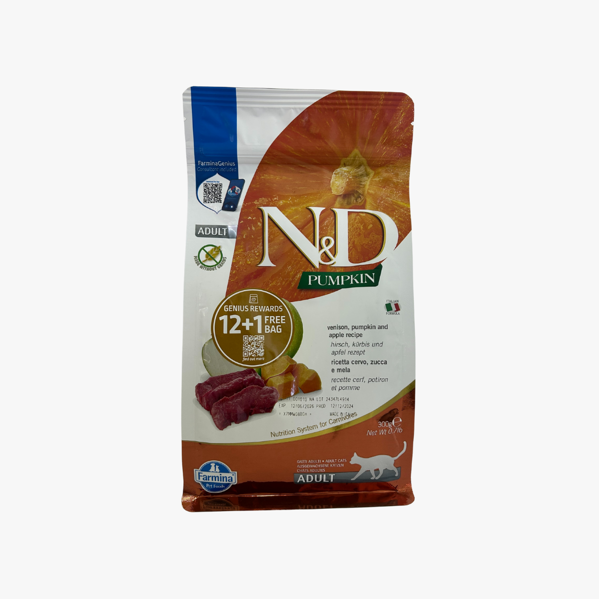 N&D Pumpkin Cat Venison & Apple 300G