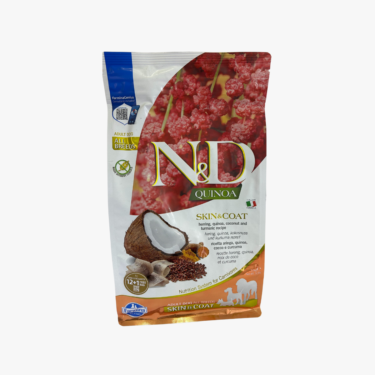 N&D Quin Dog Adt Skin Coat Herring 2.5Kg