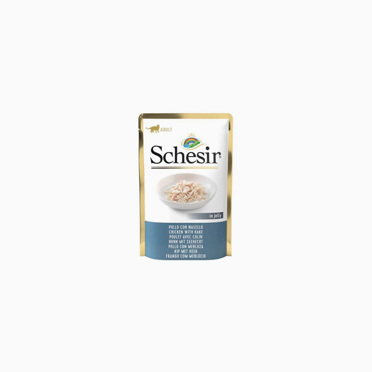Schesir Cat Pch Chk/Hake 85G