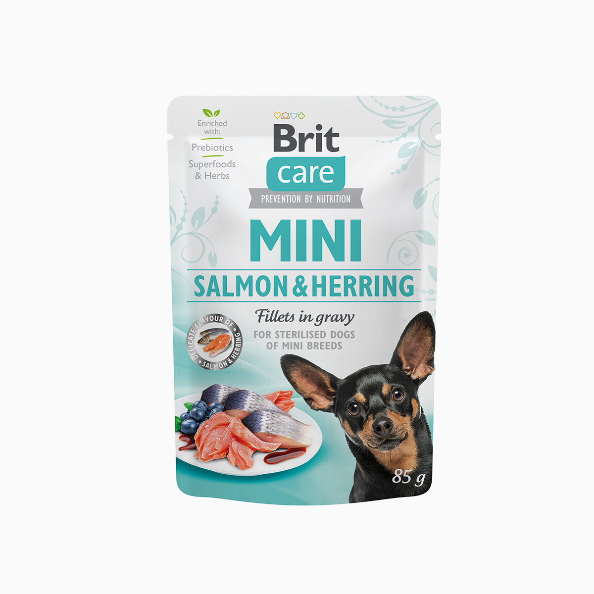 Brit Care Mini Salmon & Herring Fillets in Gravy 85 g – For Sterilised Dogs