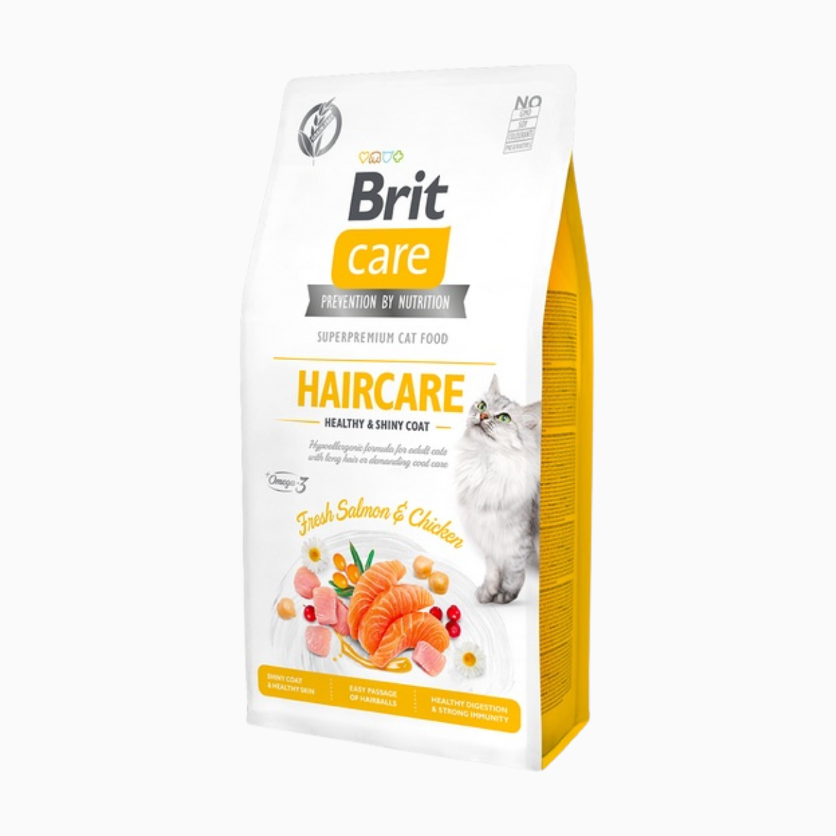 Brit Care Cat Grain-Free Haircare Healthy & Shiny Coat – Salmon & Chicken – 400 g