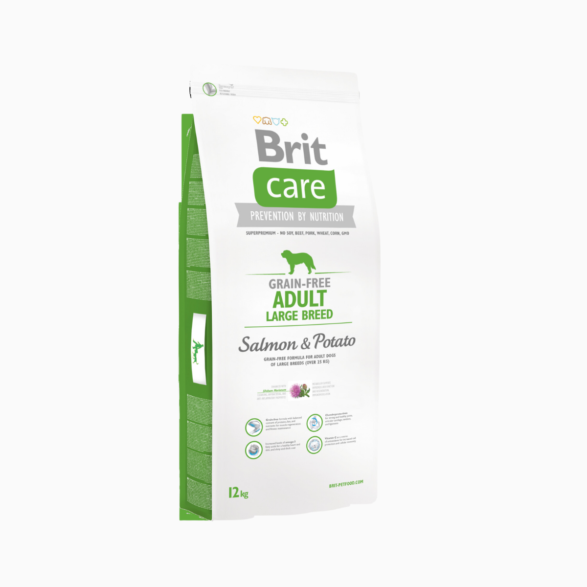 Brit Care Grain-Free Adult Large Breed Salmon & Potato Dry Dog Food 12kg – Skin & Coat