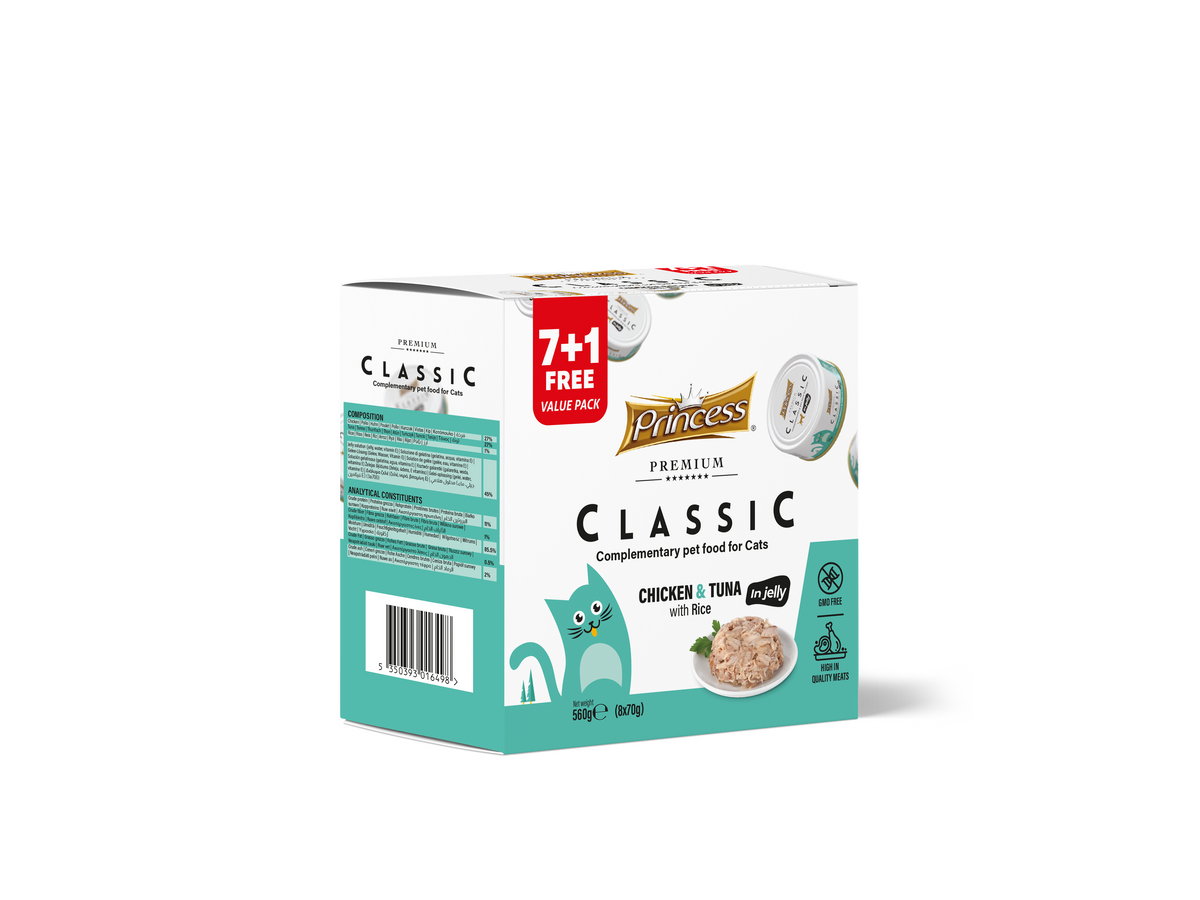 Princess Classic Chicken & Tuna with Rice 7+1 Value Pack – Wet Cat Food