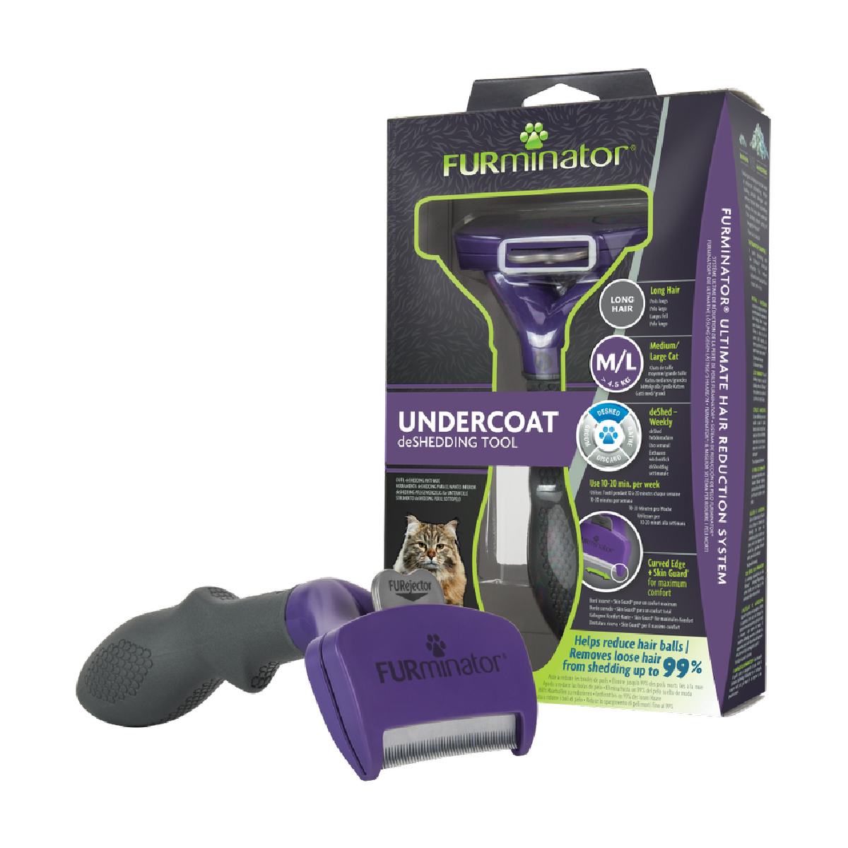 Furminator Undercoat DeShedding Tool Medium & Large Cat Short Hair