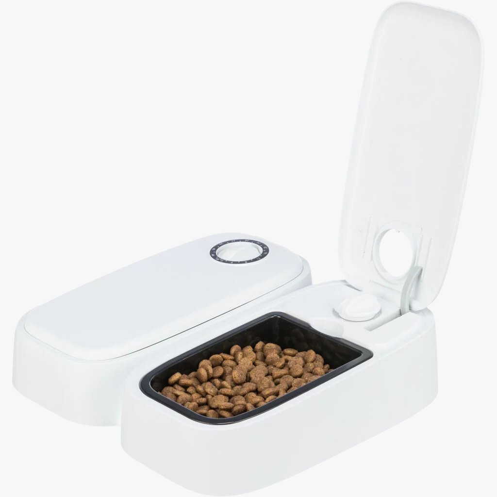 Trixie TX2 automatic food dispenser, 2 x 300 ml/27 x 7 x 24 cm, black/granite