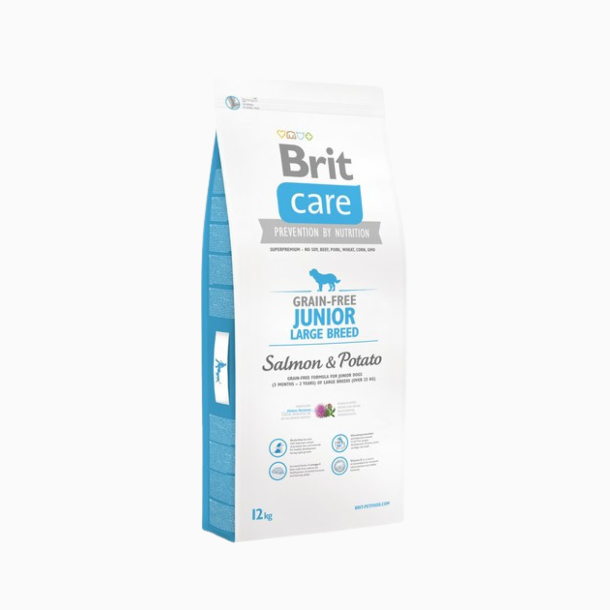 Brit Care Grain-Free Junior Large Breed Skin & Coat Salmon & Potato Dog Food 12kg