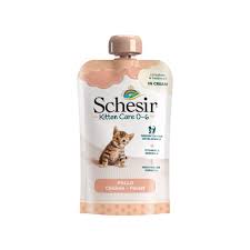 SCHESIR KITTEN CREAM POUCH POLLO -150G