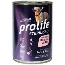 Prolife Sterilised Sensitive Medium Large Dog Pork With Rice 400G