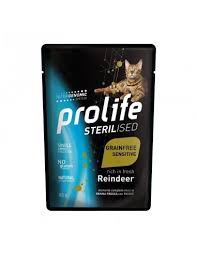 Prolife Sterilised Adult Cat Grain free Sensitive Pouch Reindeer 85G
