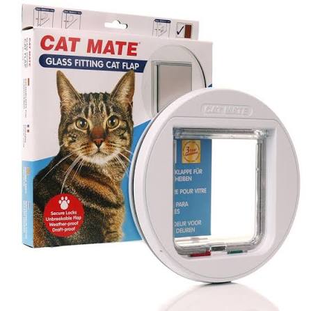 Cat Mate Glass Fitting Cat Flap 4-Way Locking
