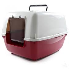 Bella Litter Box For Cats Red & White for Medium Sized Cats