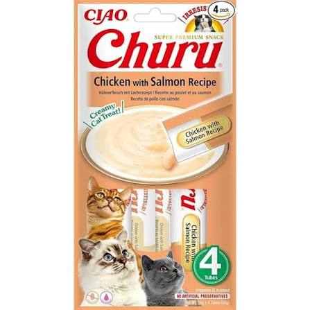 CIAO Churu Chicken with Salmon Recipe EU116 x4 tubes