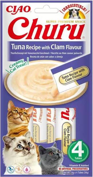 CIAO Churu Tuna Recipe with Clam Flavour EU113 x4 tubes
