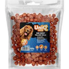 Uni Q Pets Mini Rabbit Pollock Rolls 500g