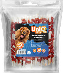 Uni Q Pets Lamb Wraps Rawhide Sticks 500g