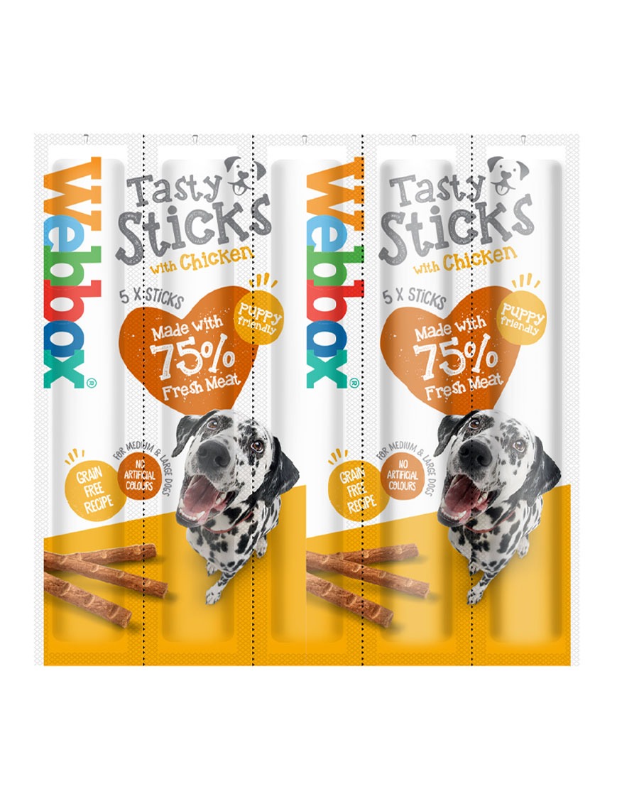 WEBBOX DOG TASTY STICKS W/CHK 5X11GR