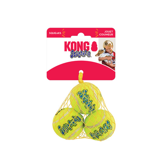 Kong Air Squeak Tennis Ball Pk S X3 Pcs