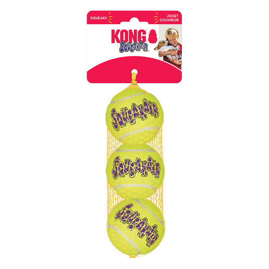 Kong Air Squeak Tennis Ball Pk M X3 Pcs