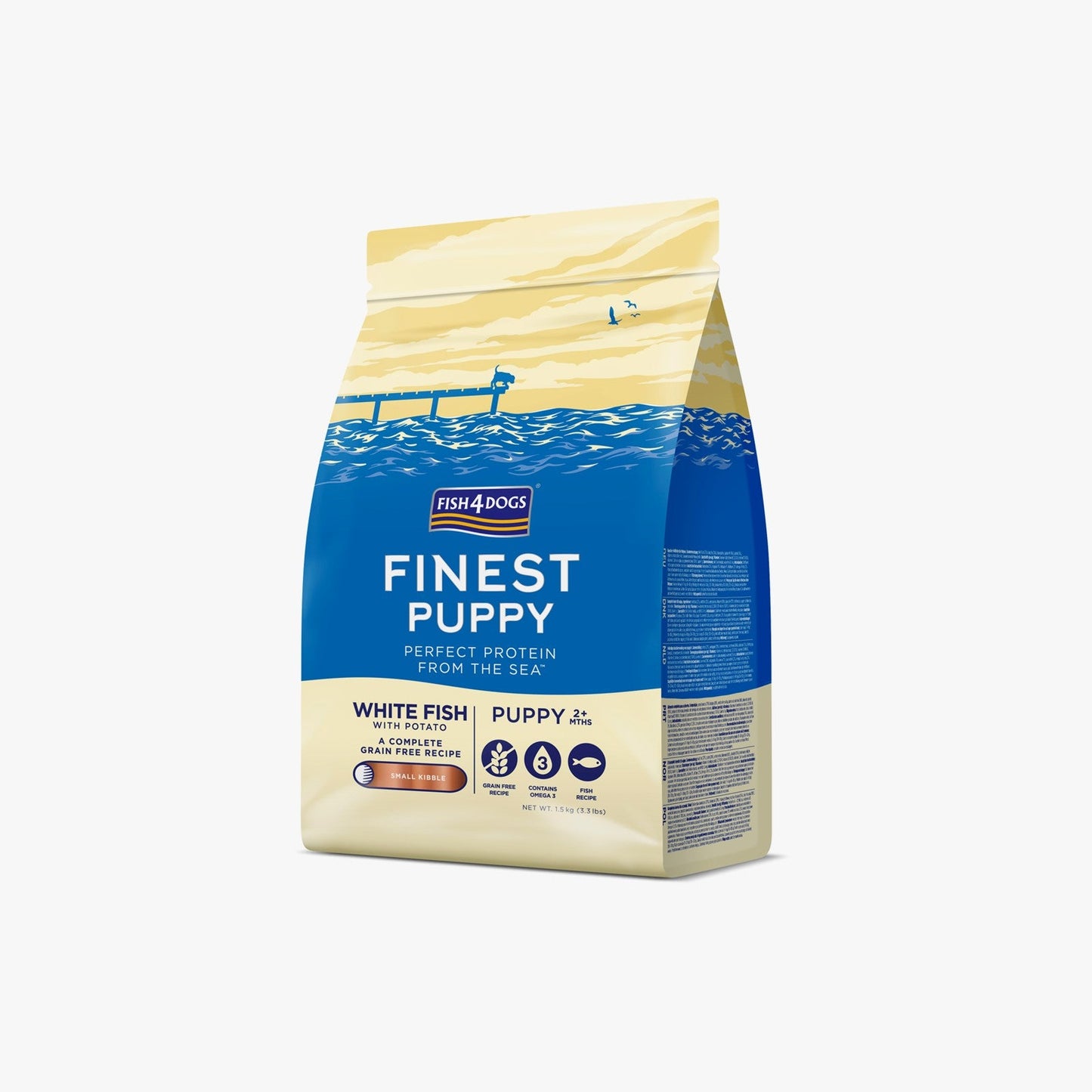 Fish4Dogs Finest Puppy White Fish with Potato (Small Kibble) 1.5x4kg