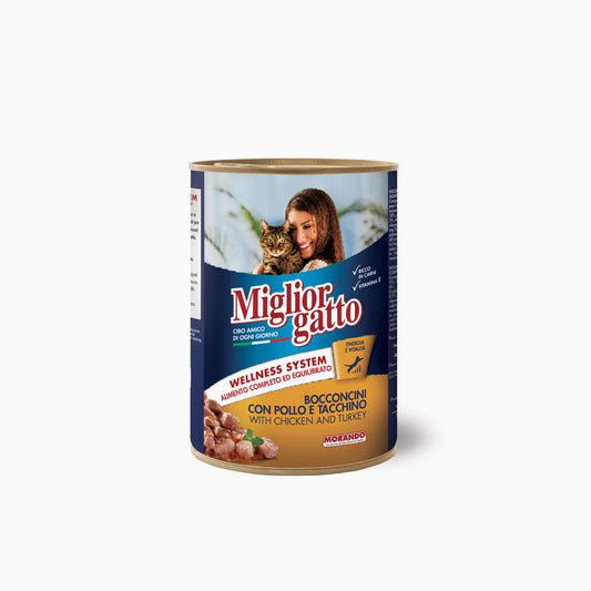Miglior Gatto Tin Bocconcini Chicken & Turkey 405g