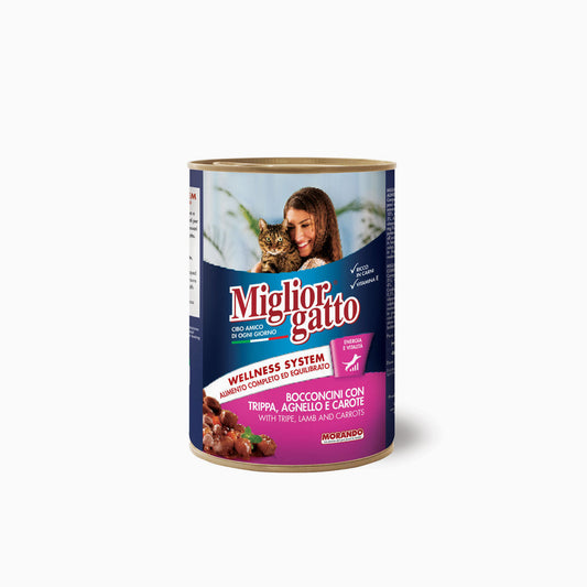 Miglior Gatto Tin Bocconcini Tripe & Lamb 405g