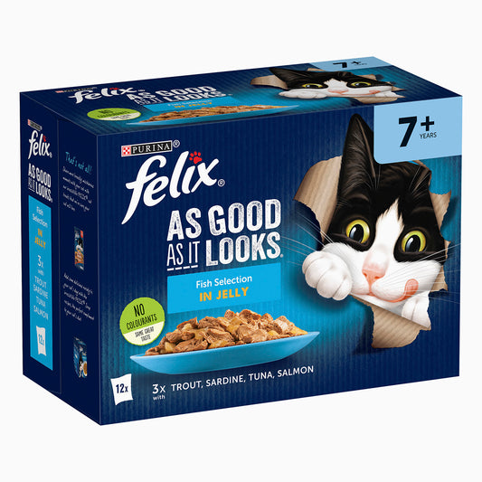 Felix Agail Senior Fish 12 X 100G