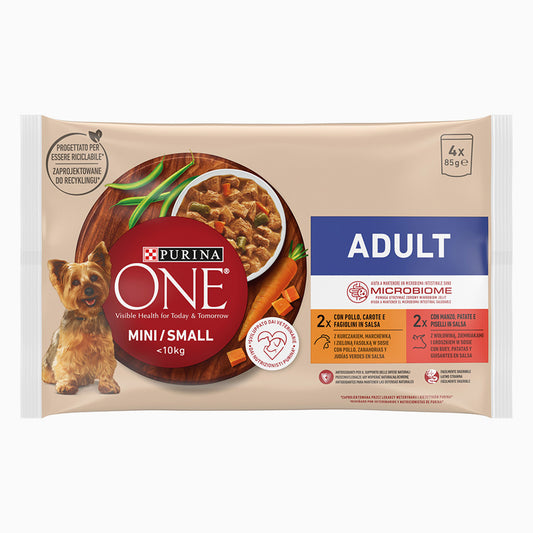 Purina One Dog Sml Ad Wet Ckn 4X85G