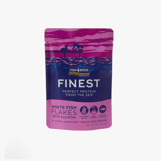 Fish4Dogs Finest White Fish Flakes with Salmon 100g