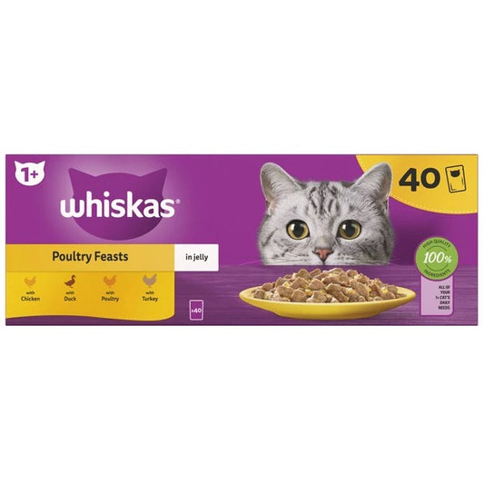 Whiskas Poultry Feasts Mega Pack Pouches 40X85G
