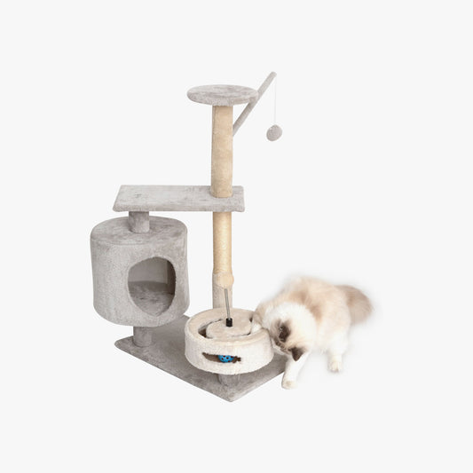 Economical Cat Tree W/Cave And Toy 49X32X85Cm