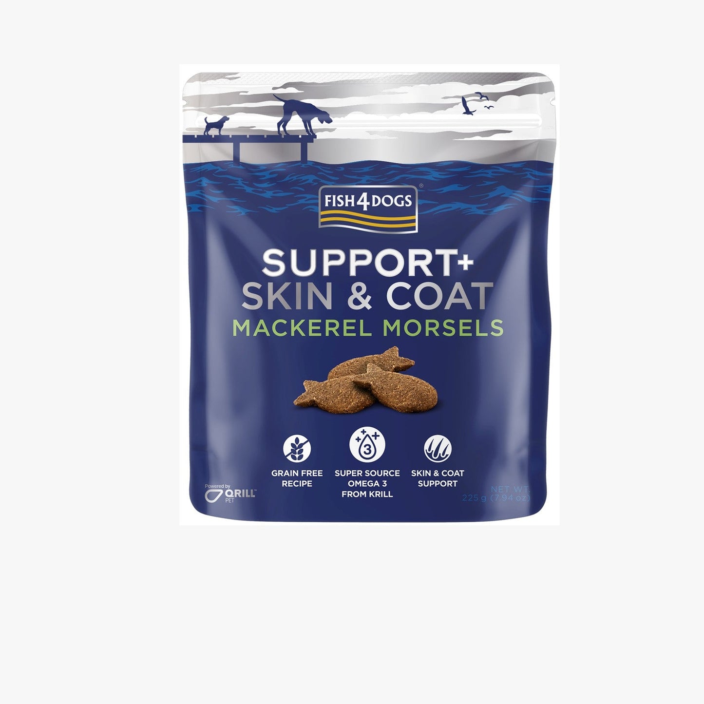 Fish4Dogs Support+ Skin&Coat Mackerel Morsels 225g