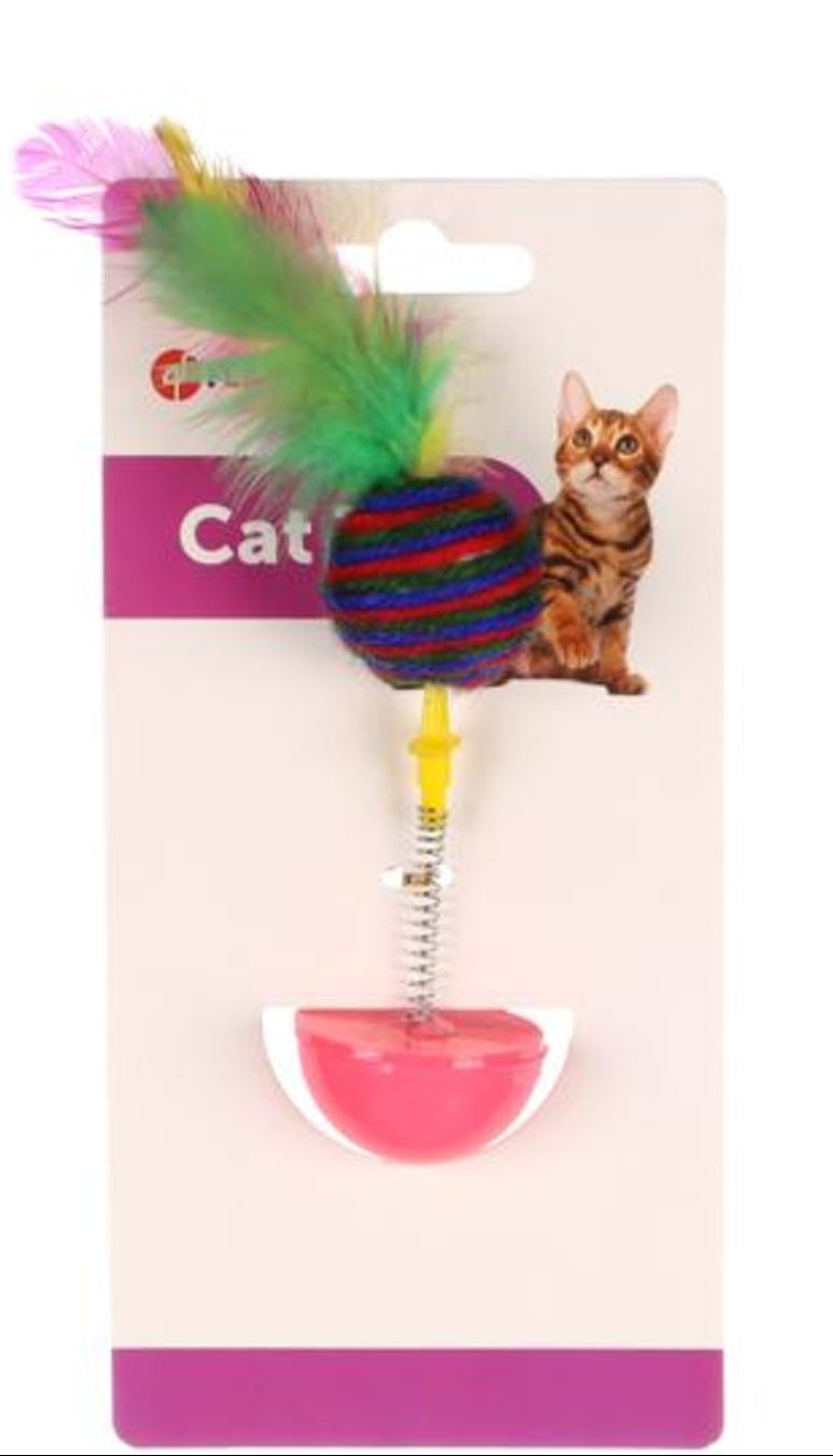 FLAMINCO CAT TUMBLER WITH FEATHERS