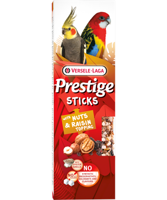 Versele-Laga Prestige Large Sticks w/ Nuts & Raisin Topping for Parakeet