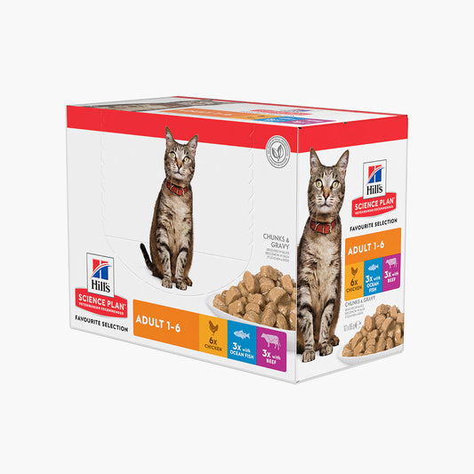 Hill's Science Plan - Adult - Chicken, Ocean Fish & Beef Pouches