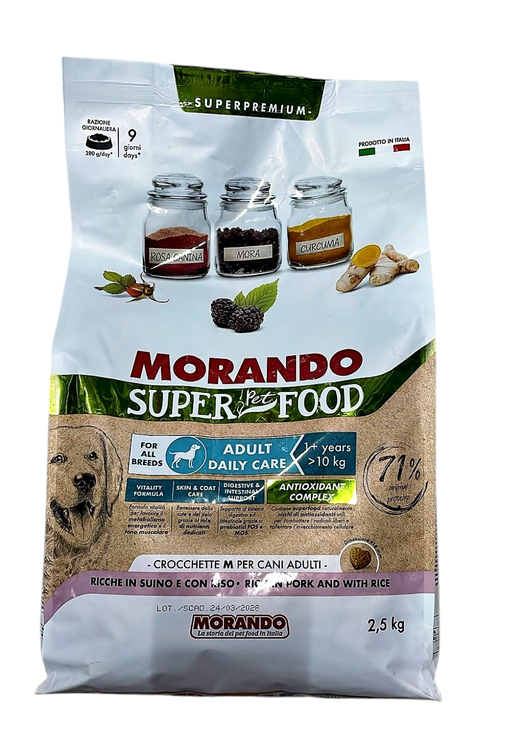 Morando Super Food Adult Daily Care Medium Pork and Rice 2.5kg