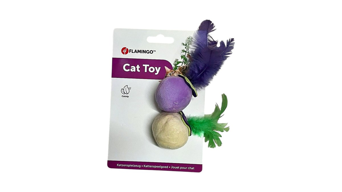 FLAMINGO CAT TOY FEATHER MIX ASSORTMENT WITH CATNIP