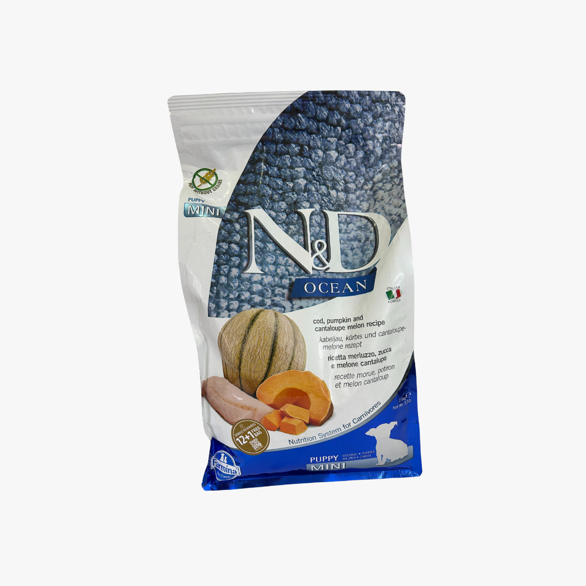 N&D Oc Pup Min Cod/P/Kin/Cant.2.5Kg