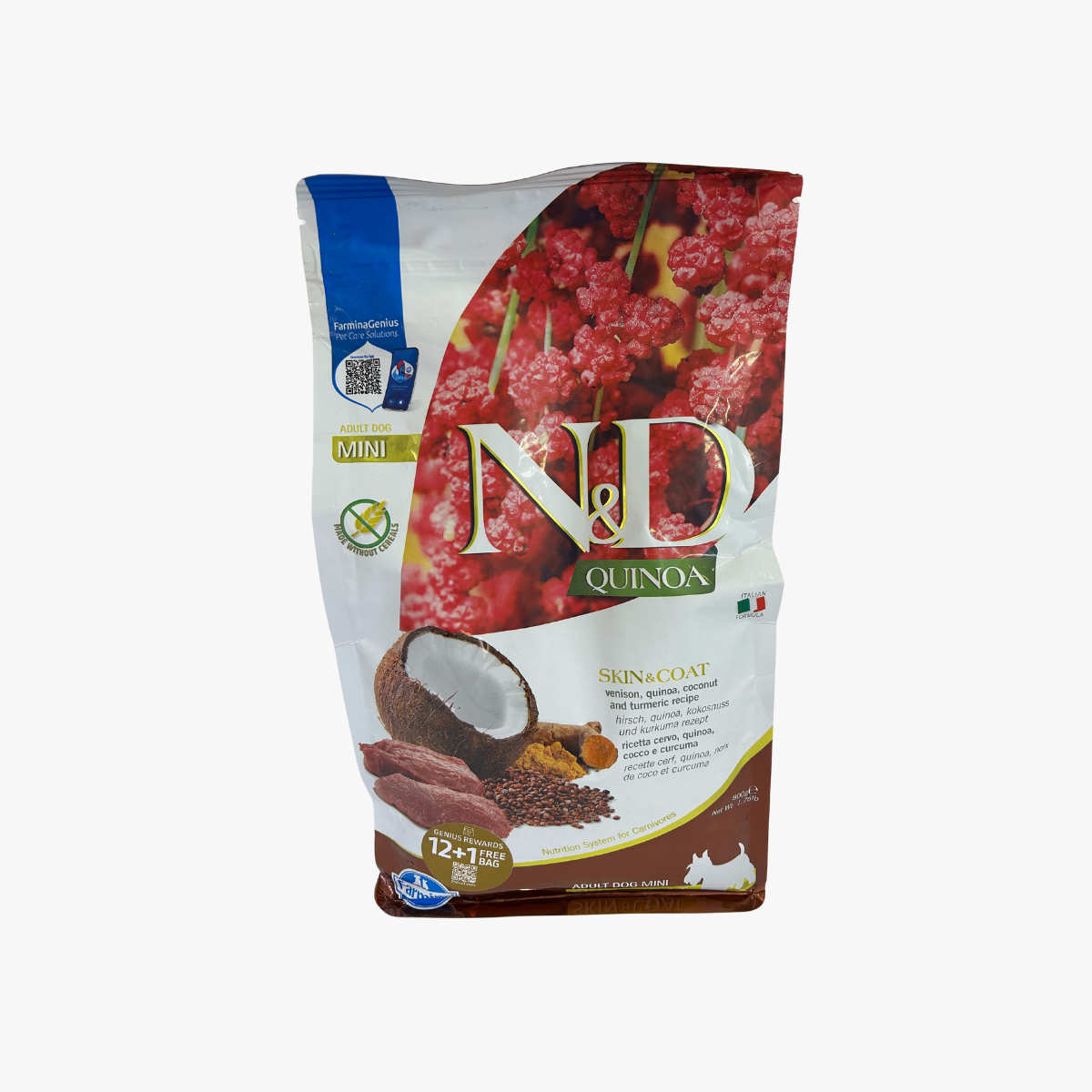 N&D Quin Dog Adt Min Skin Coat Ven 800G