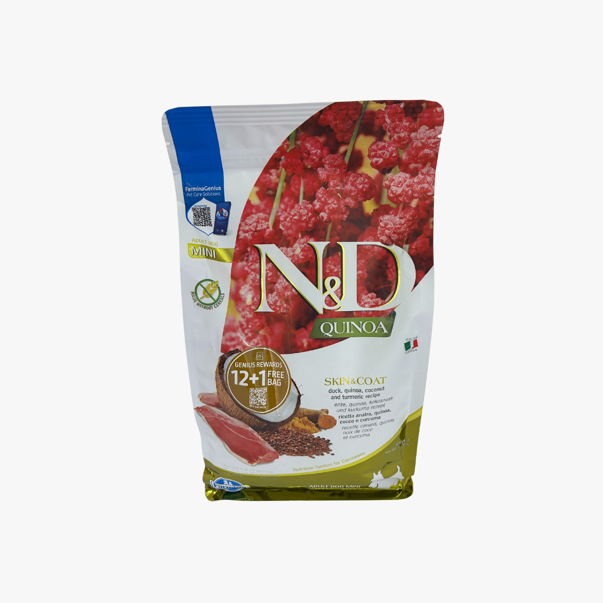 N&D Quin Dog Adt Min Skin Coat Duck 800G