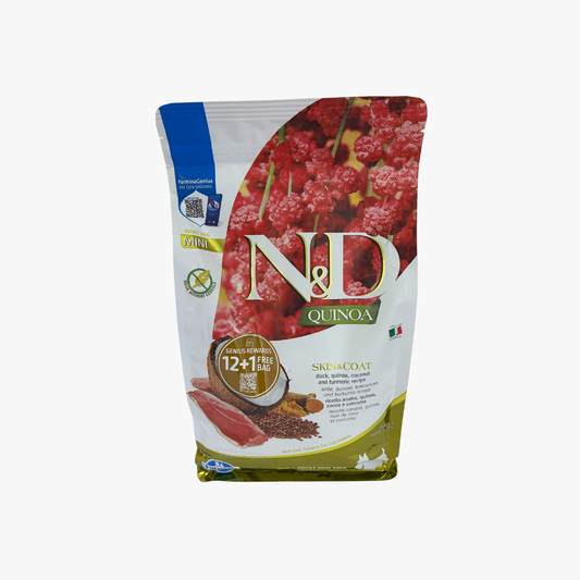 N&D Quin Dog Adt Min Skin Coat Duck 800G