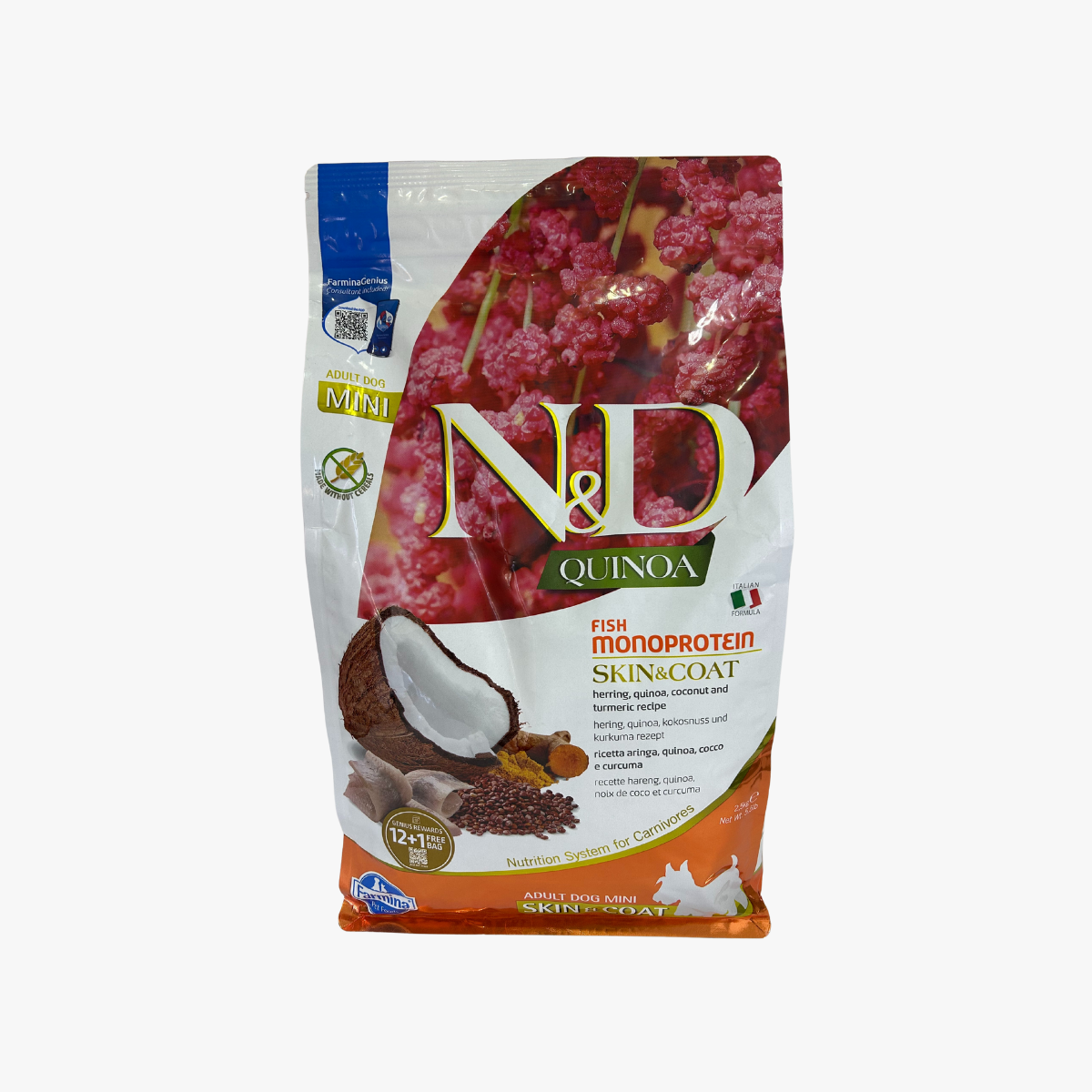 N&D Quin Dog Adt Min Skin Coat Her 2.5Kg