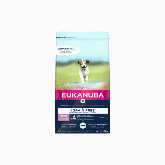 Eukanuba Dog Grain Free Puppy Small & Medium Breed Ocean Fish & Salmon 12kg