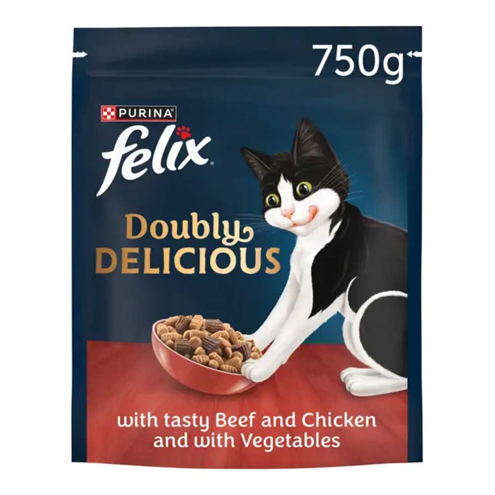 FELIX Doubly Delicious Dry Food Beef and Chicken w/ Vegetables 750g